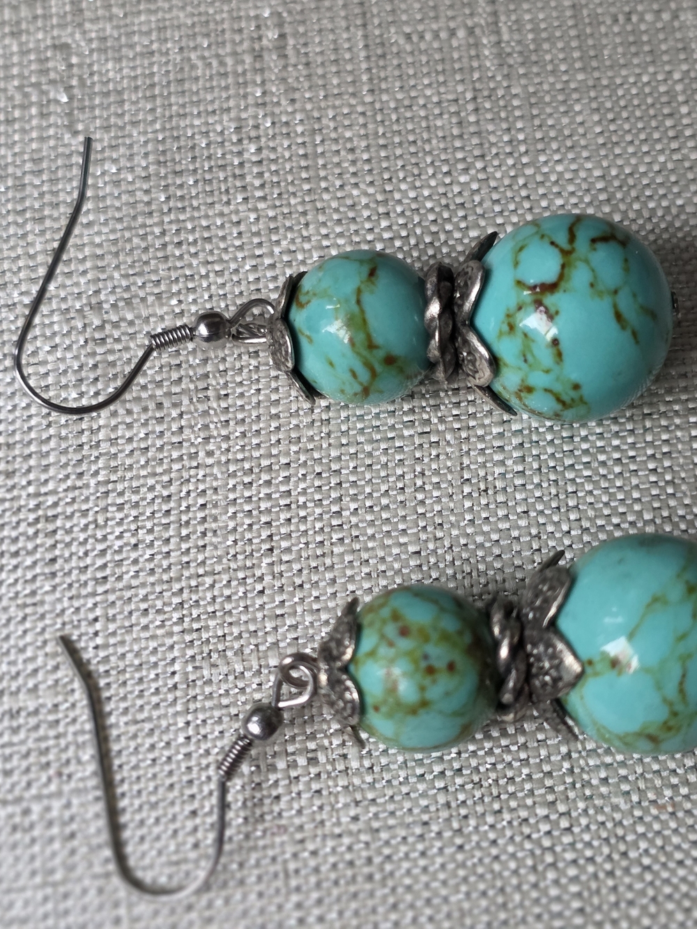Turquoise Bead Drop Earrings - Women Jewelry - Picture 4 of 6